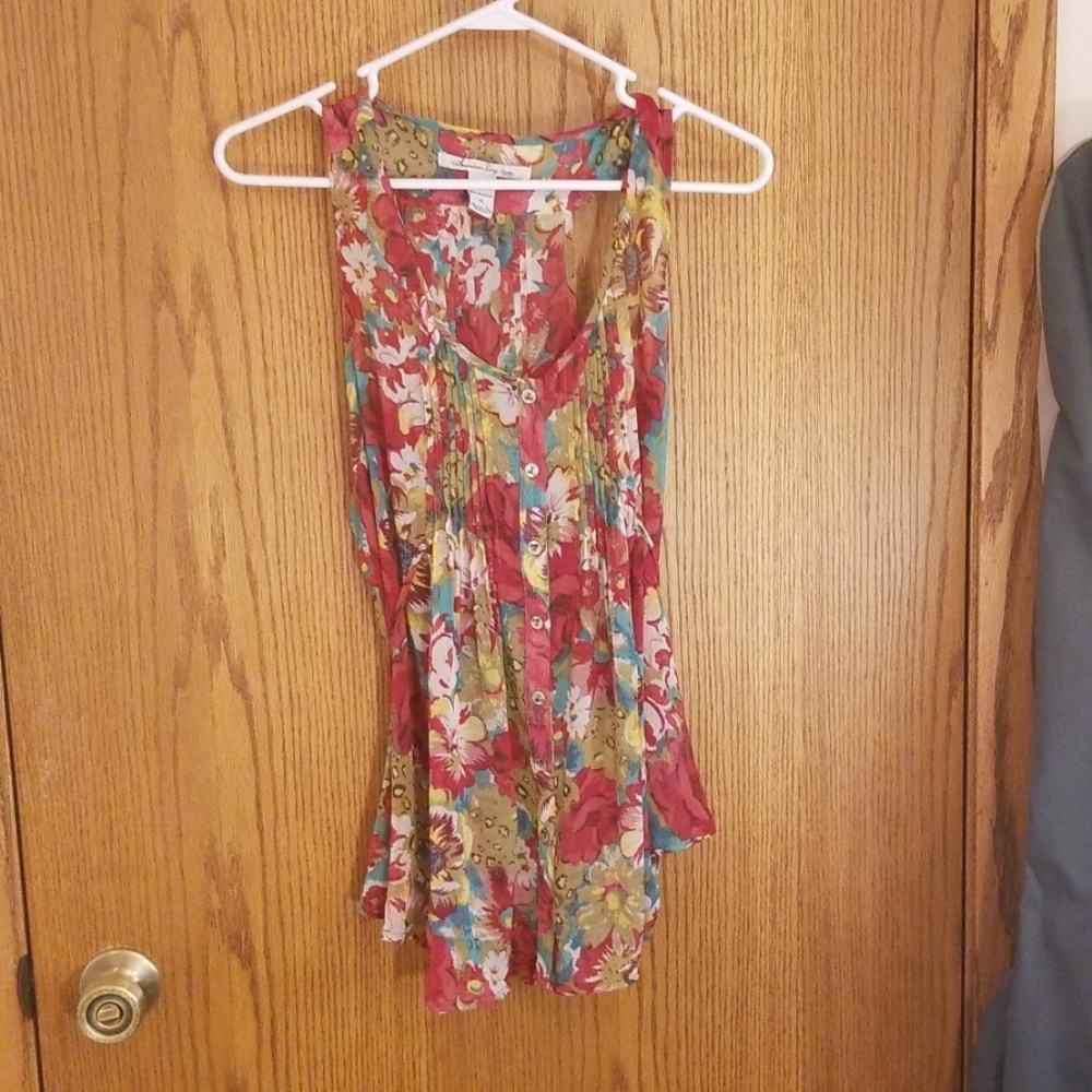 Long, floral tank top